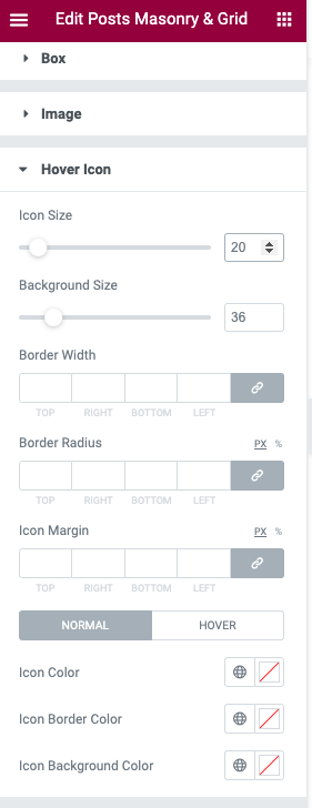 Fig. 6.2. Hover icon styling.