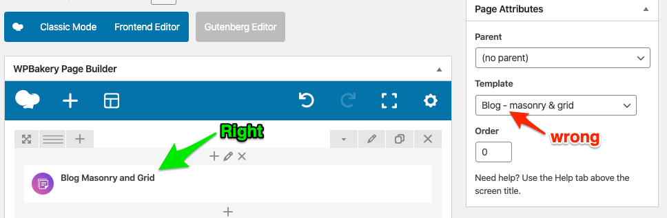 Fig. 2. Archives pick up settings from WPBakery shortcode, not a page template