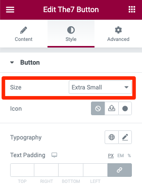 Fig. 2.2. Button size setting.