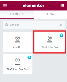 Fig. 1.1. The7 Icon Box Widget.