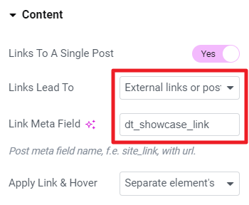 Fig. 2.4.1. Making posts link to a custom link.