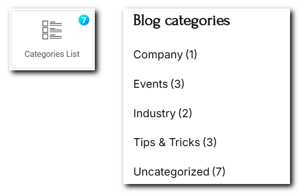 Fig. 1. Categories List Widget.