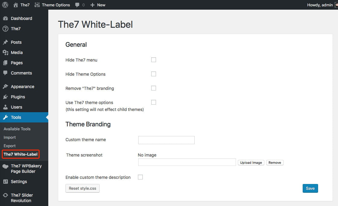 The7 White-Label Tool