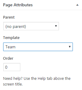 Fig. 4. Team page template.