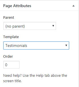 Fig. 4. Testimonials page template.