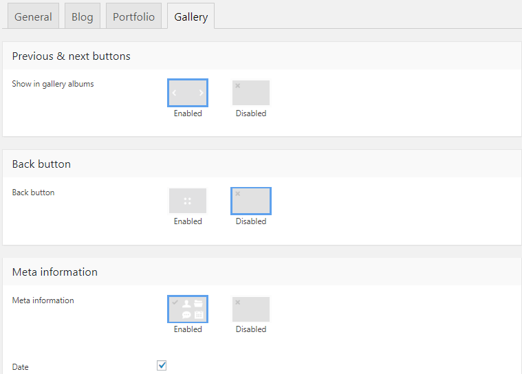 Fig. 4.1. Photo Albums settings.